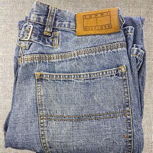 Tommy Hilfiger Men's Straight Jeans Size 30 Blue Buckle Accent Pre-owned